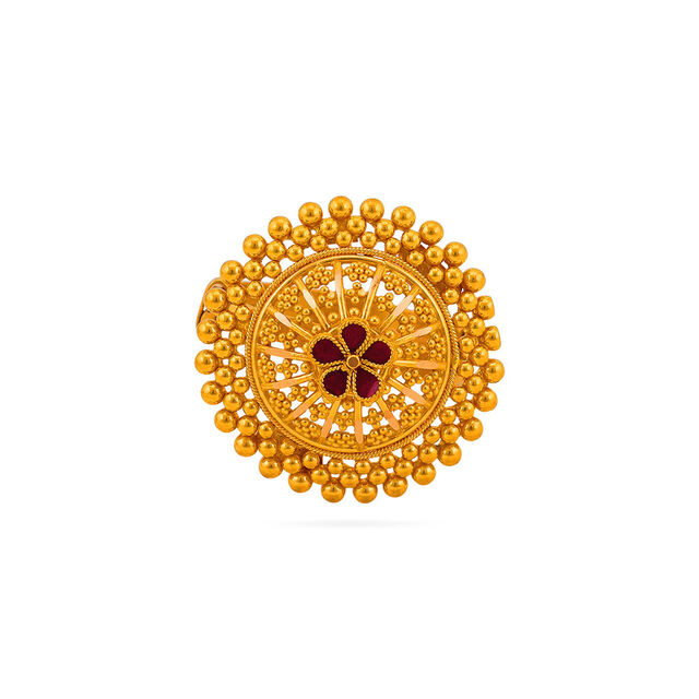 Gold Floral Gemstone Ring 3
