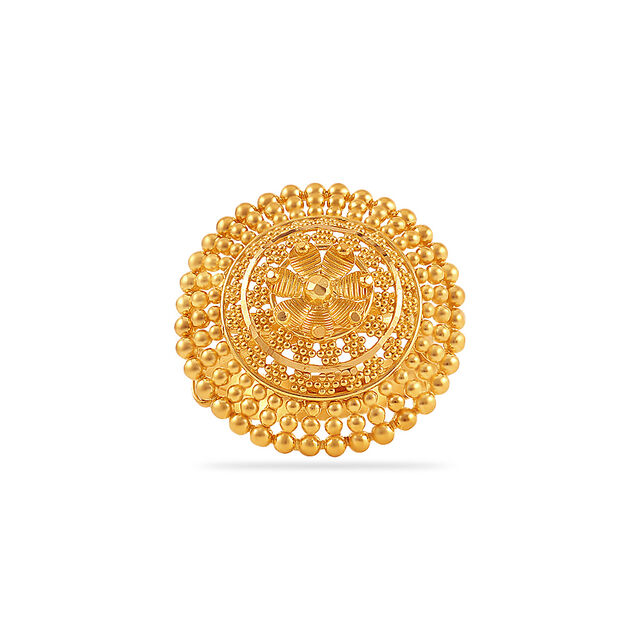 Floral Elegance Gold Ring 