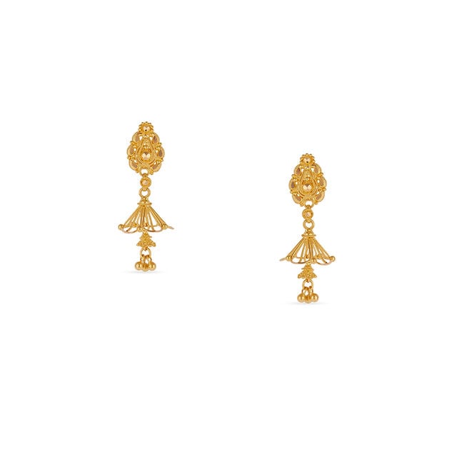 Tanishq 22KT Gold Earrings for Women 