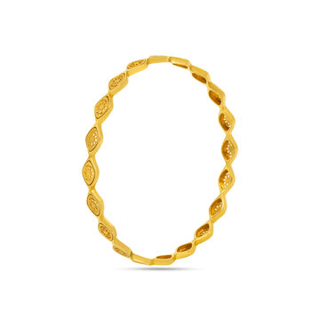Whimsical Floral Gold Bangle