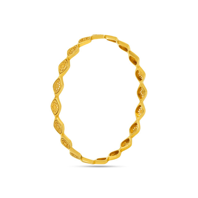 Whimsical Floral Gold Bangle