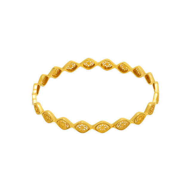 Whimsical Floral Gold Bangle