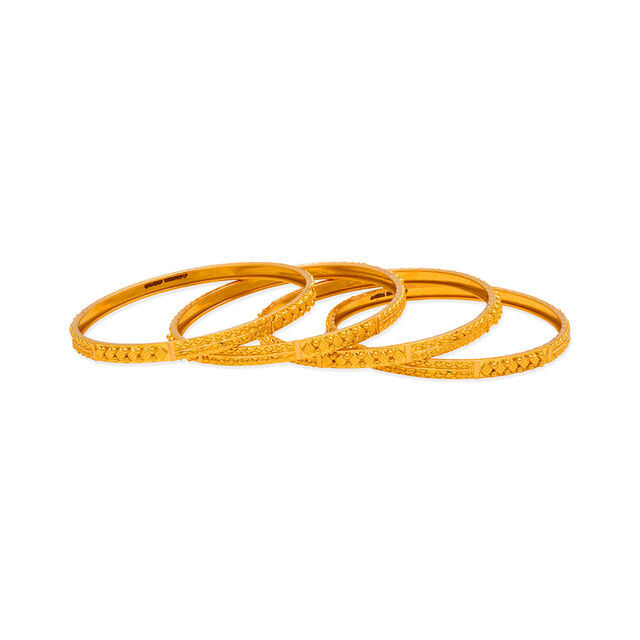 Elegant Geometric Gold Bangle 