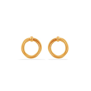 Gold Hoop Earrings with Twist