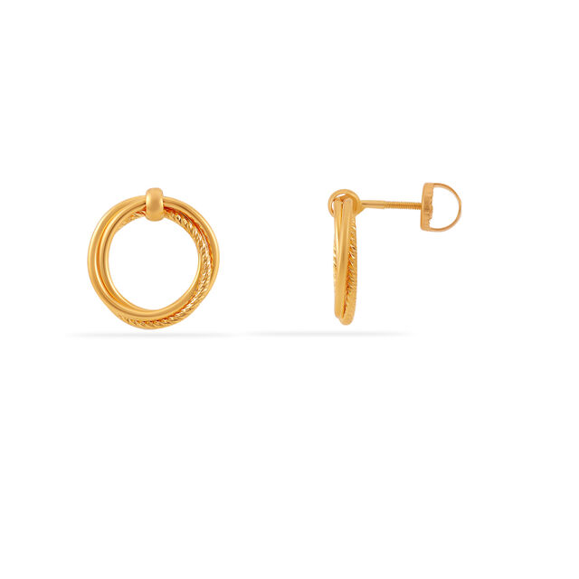Gold Hoop Earrings with Twist 2