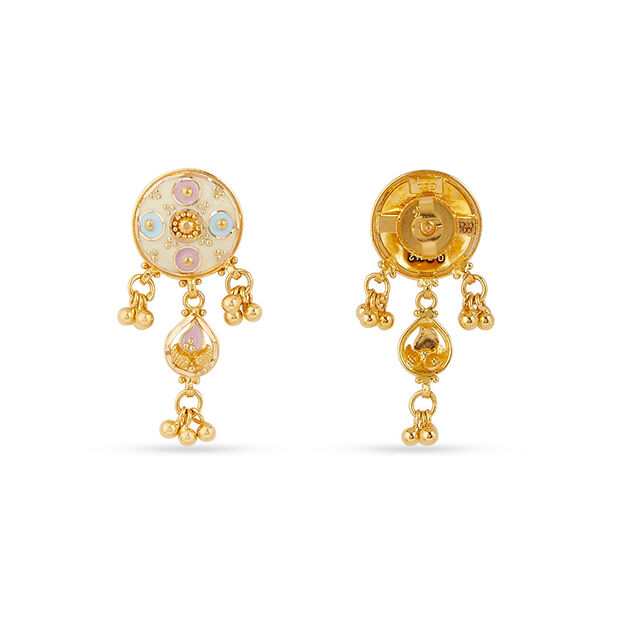 Tanishq 22KT Gold Pendant and Earrings Set for Women 4