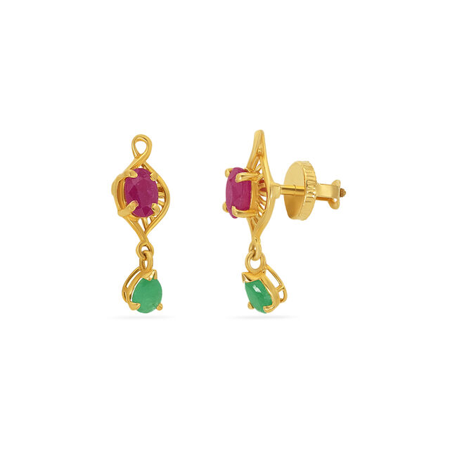 Tanishq 22 KT Gold Pendant and Earrings Set for Women