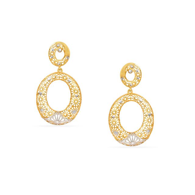 Tanishq 22KT Gold Drop Earrings for Women 