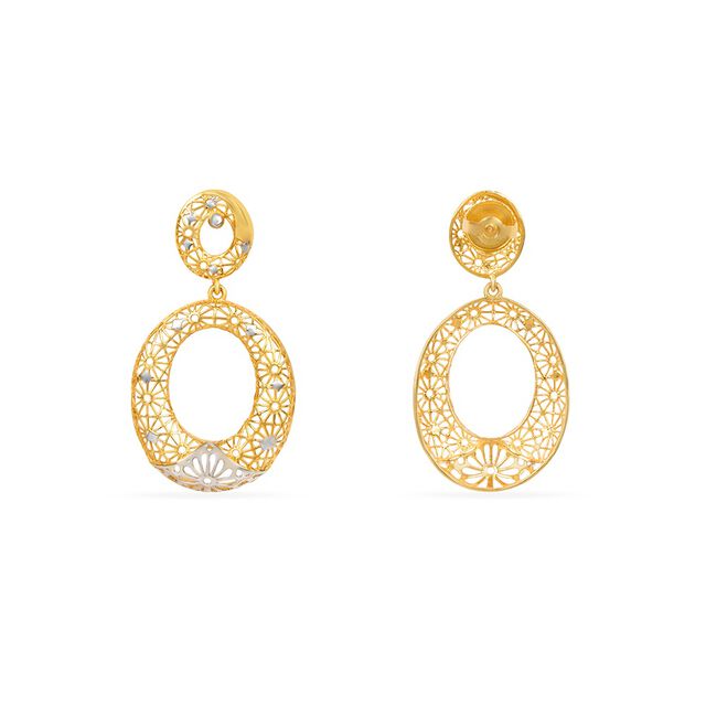 Tanishq 22KT Gold Drop Earrings for Women 4