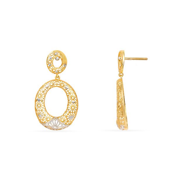 Tanishq 22KT Gold Drop Earrings for Women 5