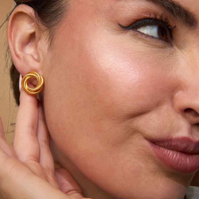 Intricate Twisted Gold Studs 2