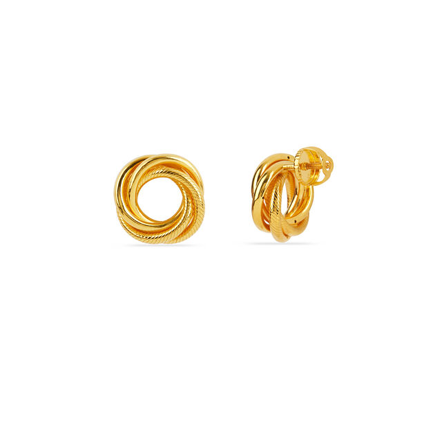 Intricate Twisted Gold Studs 3