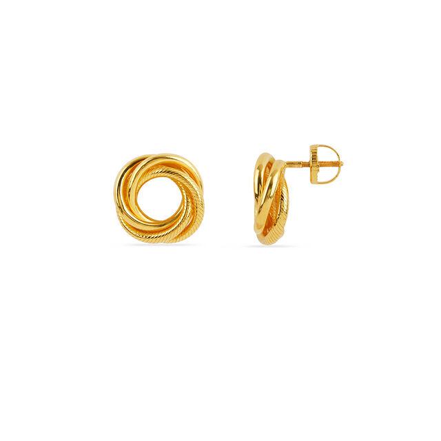 Intricate Twisted Gold Studs 5