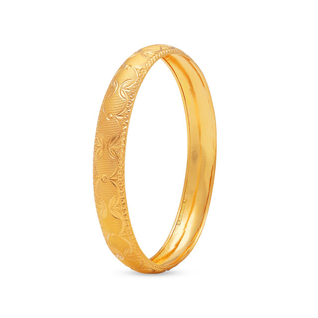 Lush Floral Engraved Bangle