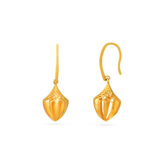 Gold Petal Pinnacle Drop Earrings 2
