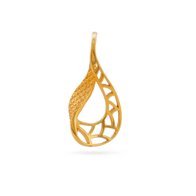 Twisted Geometric Teardrop Pendant 