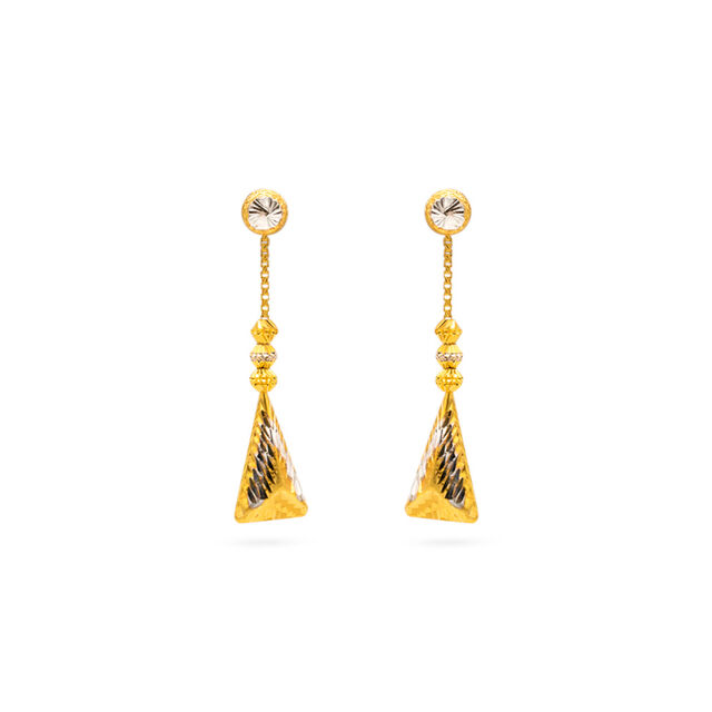 Textured Triangle Drop Earrings 