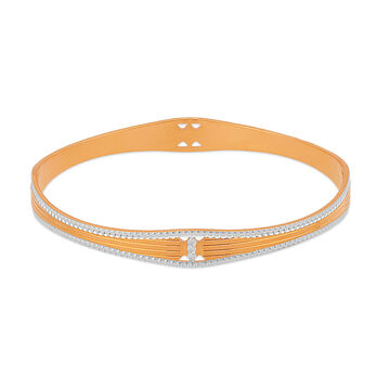 Sleek Dual-Tone Gold Bangle