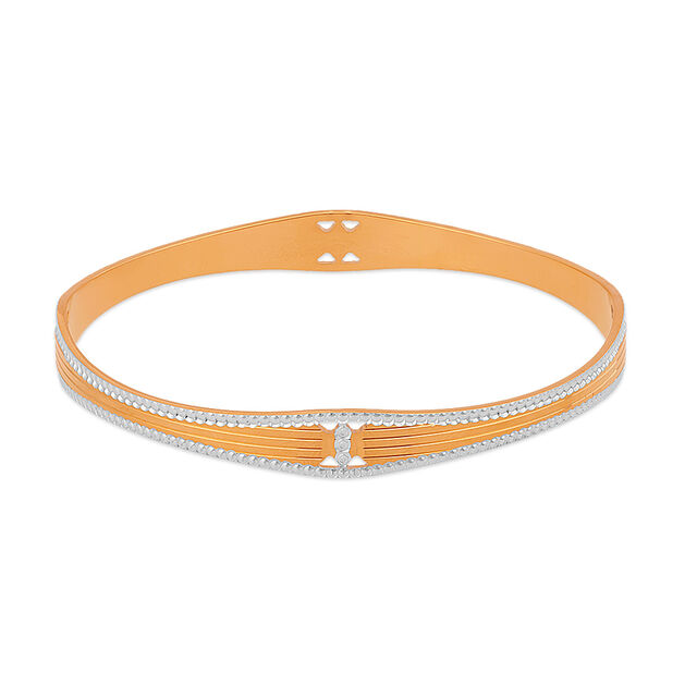 Sleek Dual-Tone Gold Bangle