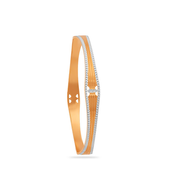 Sleek Dual-Tone Gold Bangle