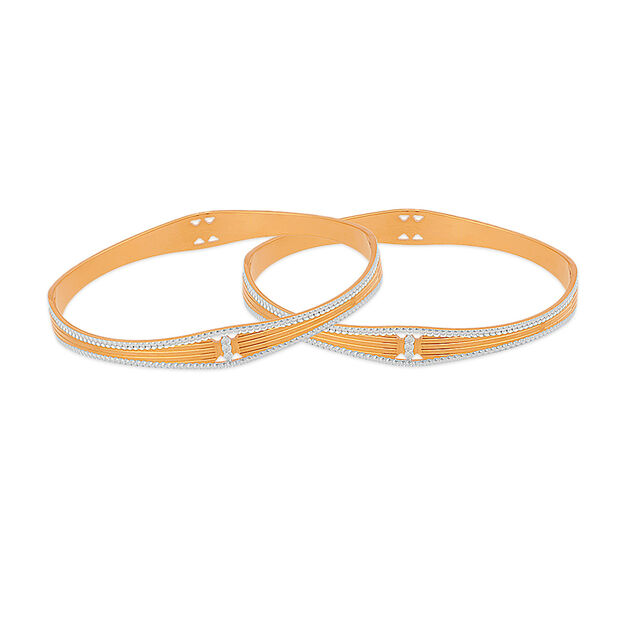 Sleek Dual-Tone Gold Bangle