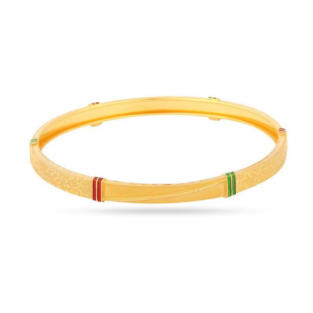 22 Karat Gold Bangles with Leafy Motif