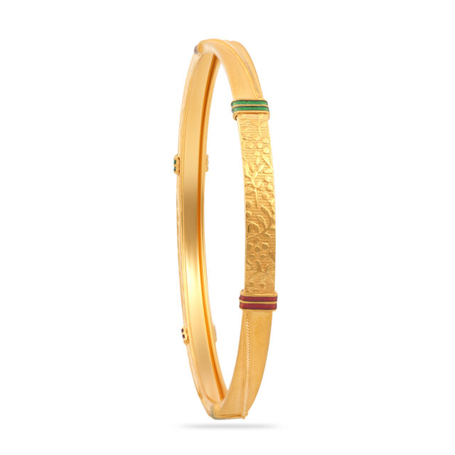 22 Karat Gold Bangles with Leafy Motif