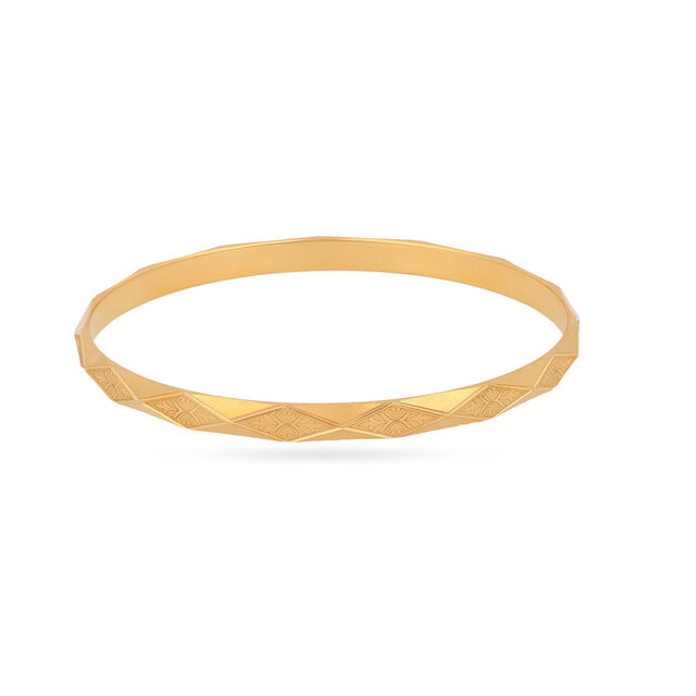 Elegant Geometric Gold Bangle