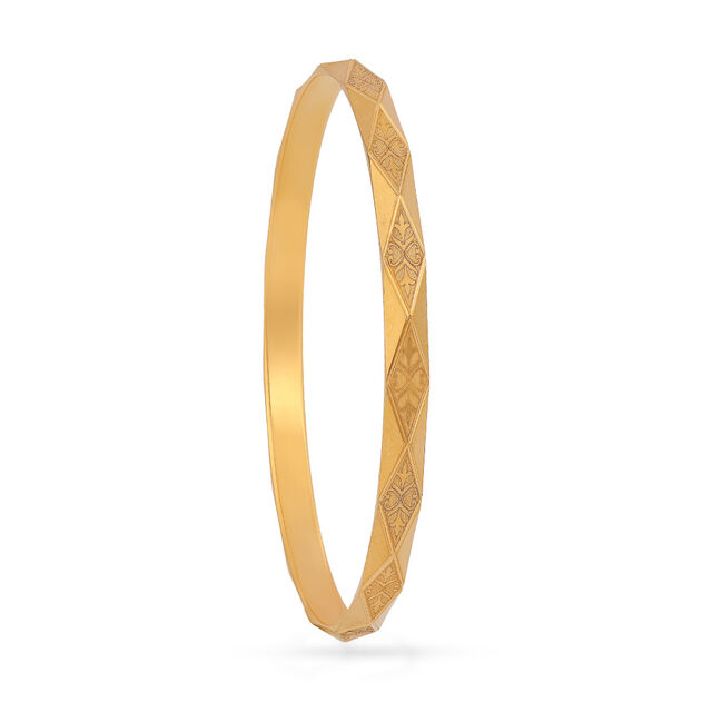 Elegant Geometric Gold Bangle