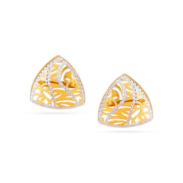 Tanishq 22KT Gold Pendant and Earrings Set for Women