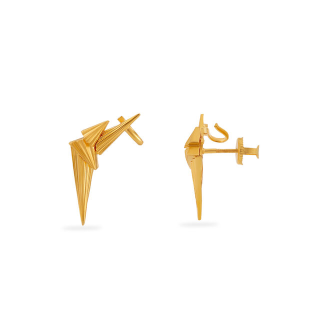 Geometric Edge Gold Stud Earrings 2