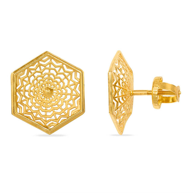 Tanishq 22KT Gold Stud Earring for Women 2