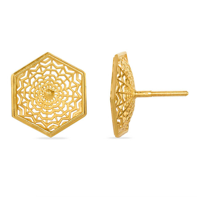 Tanishq 22KT Gold Stud Earring for Women 4