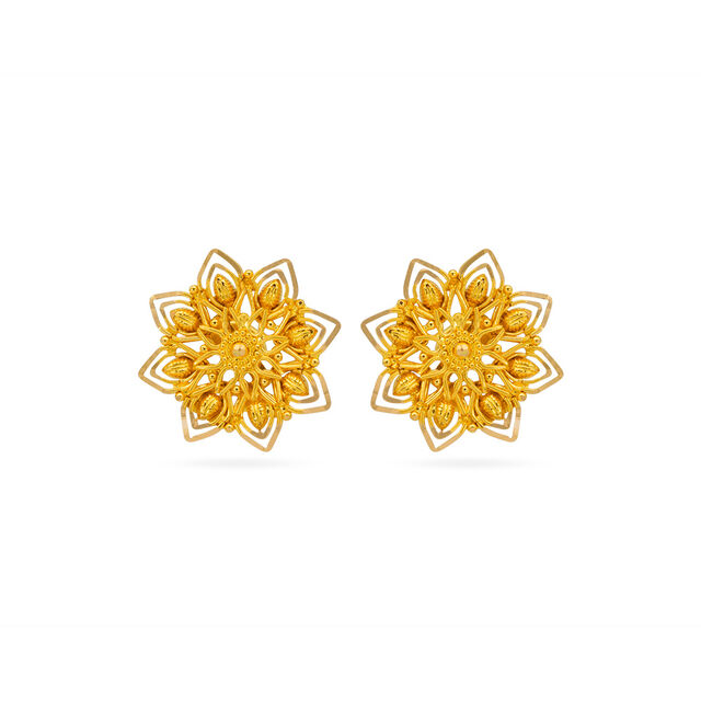 Tanishq 22 Karat Gold Earrings for Women 