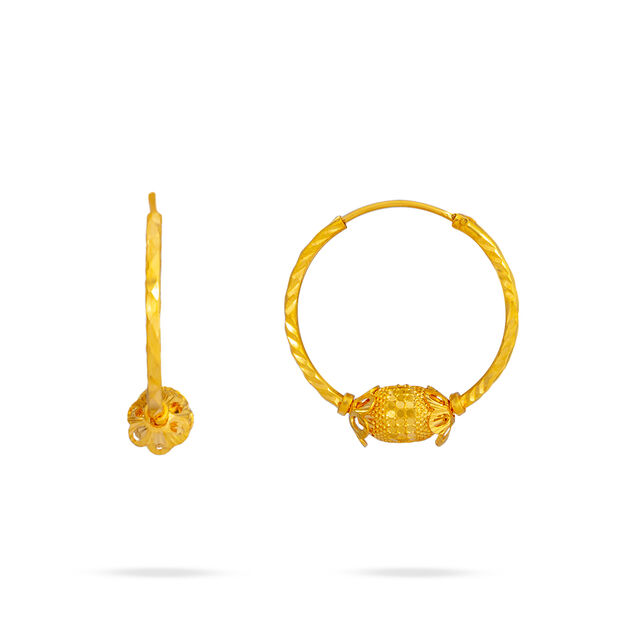 Sleek Gold Floral Hoops