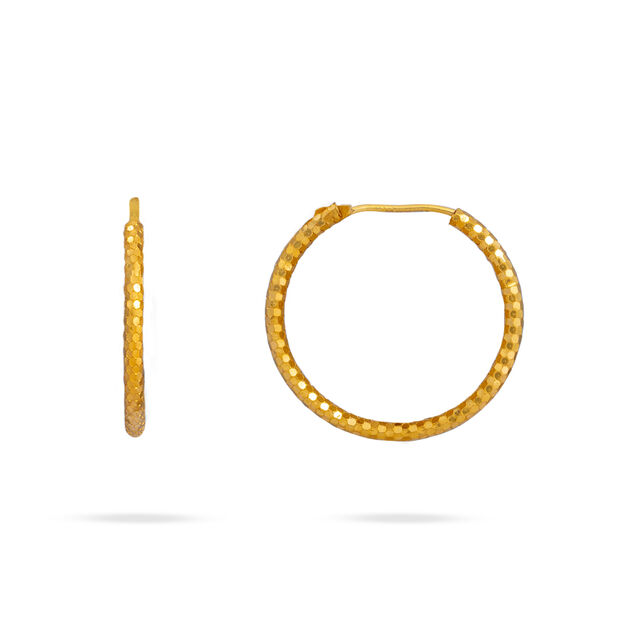 Textured Gold Oval Hoops