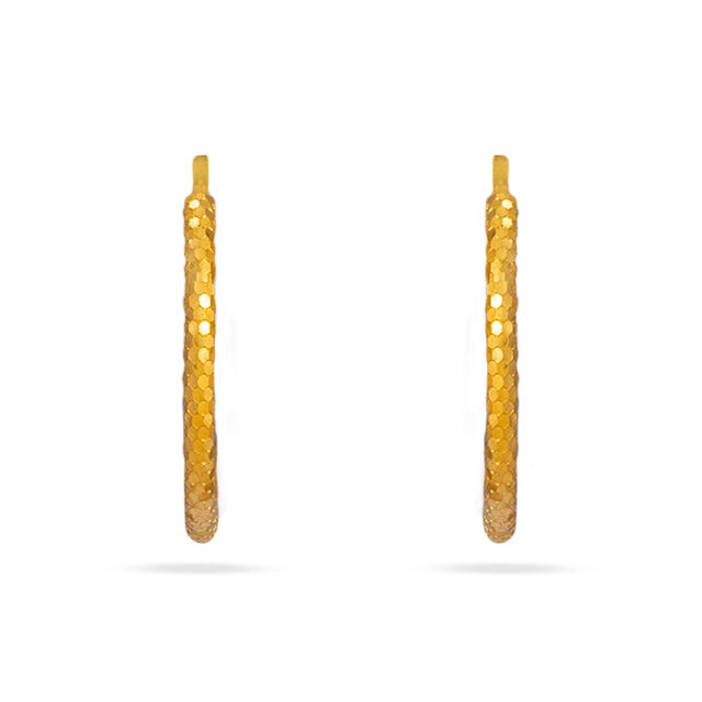 Textured Gold Oval Hoops