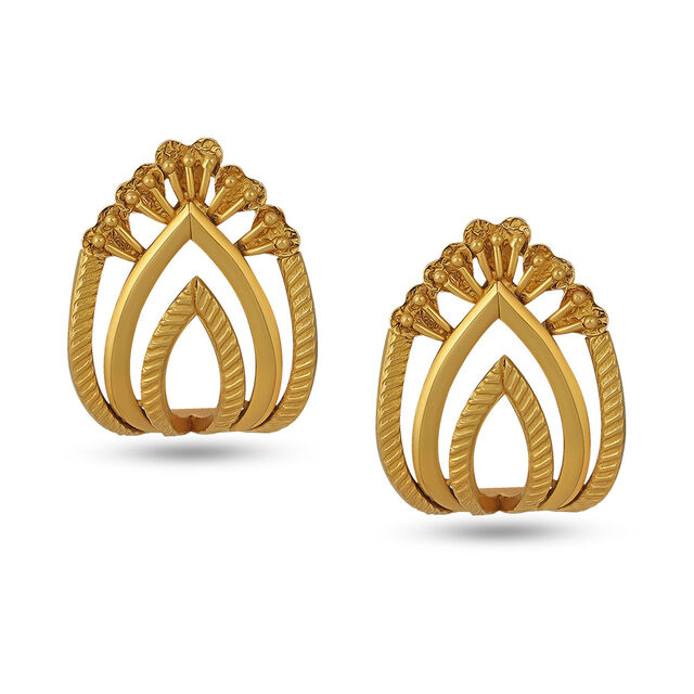 Radiant Paisley Gold Studs