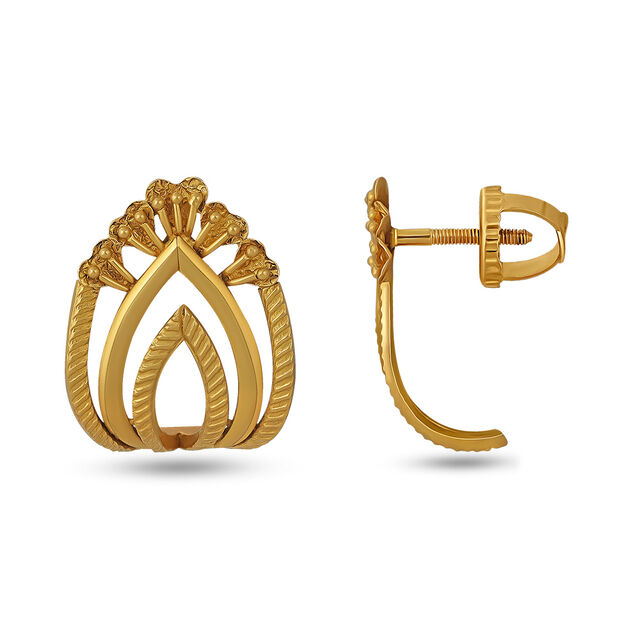 Radiant Paisley Gold Studs