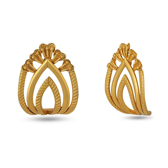 Radiant Paisley Gold Studs