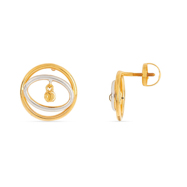 Tanishq 22KT Gold Pendant and Earrings Set for Women 6