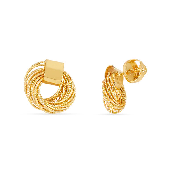 Tanishq 22KT Gold Pendant and Earrings Set for Women 4