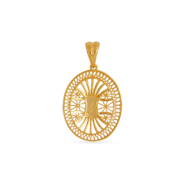 Tanishq 22KT Gold Pendant and Earrings Set for Women 3