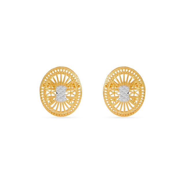 Tanishq 22KT Gold Pendant and Earrings Set for Women 4