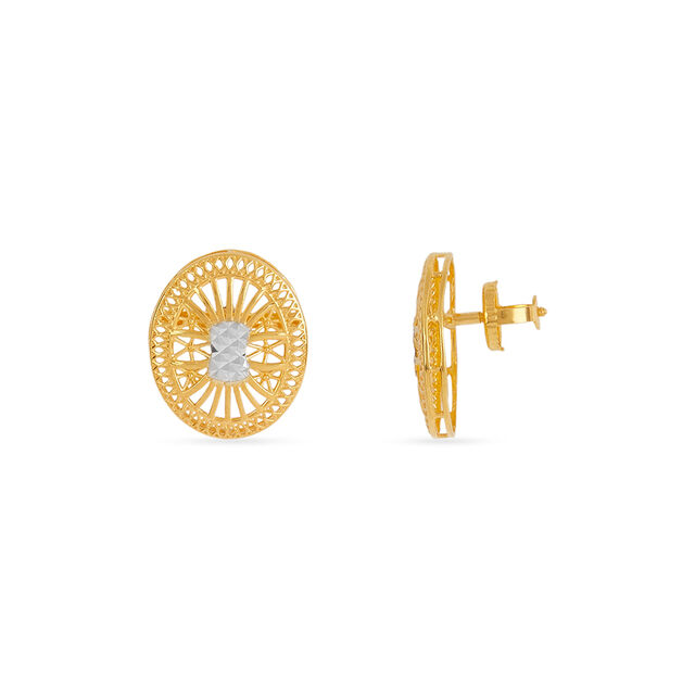 Tanishq 22KT Gold Pendant and Earrings Set for Women 5