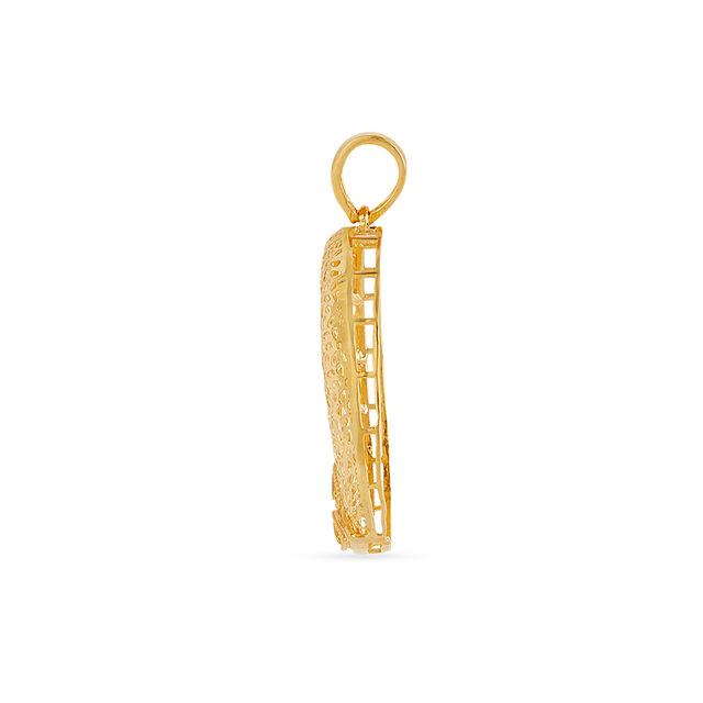 Tanishq 22KT Gold Pendant and Earrings Set for Women 2