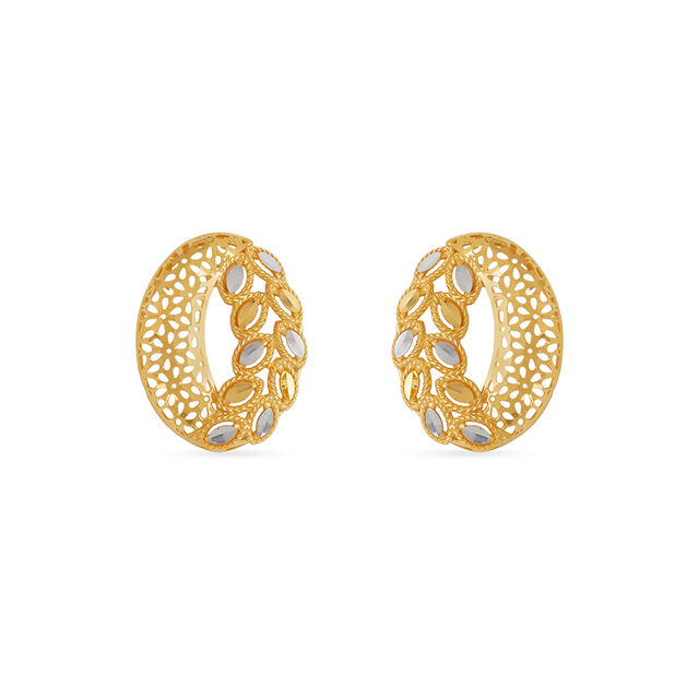 Tanishq 22KT Gold Pendant and Earrings Set for Women 4
