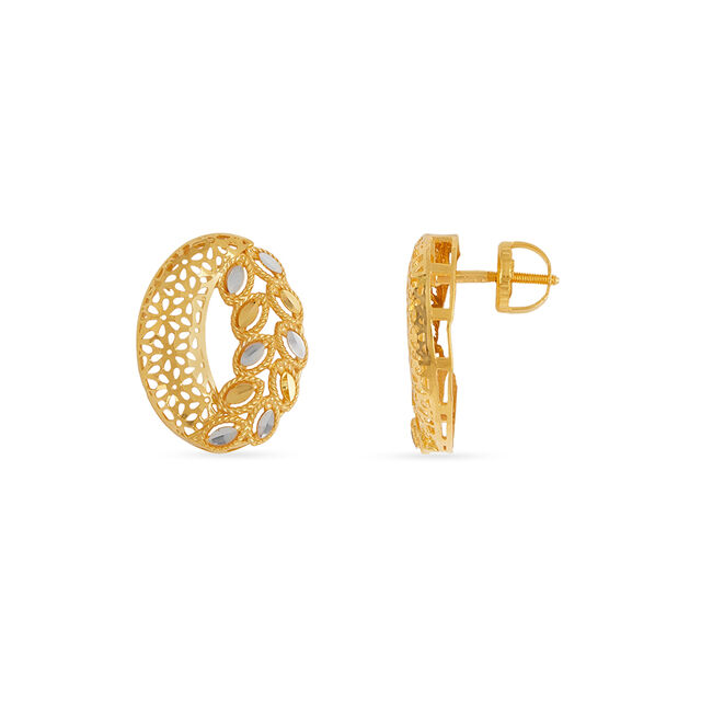 Tanishq 22KT Gold Pendant and Earrings Set for Women 5