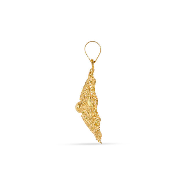 Tanishq 22KT Gold Pendant and Earrings Set for Women 3