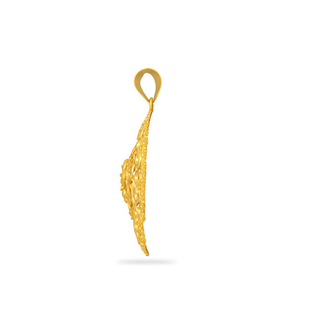 Tanishq 22KT Gold Pendant and Earrings Set for Women 3